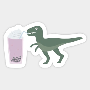 Boba Drinking T-Rex Sticker